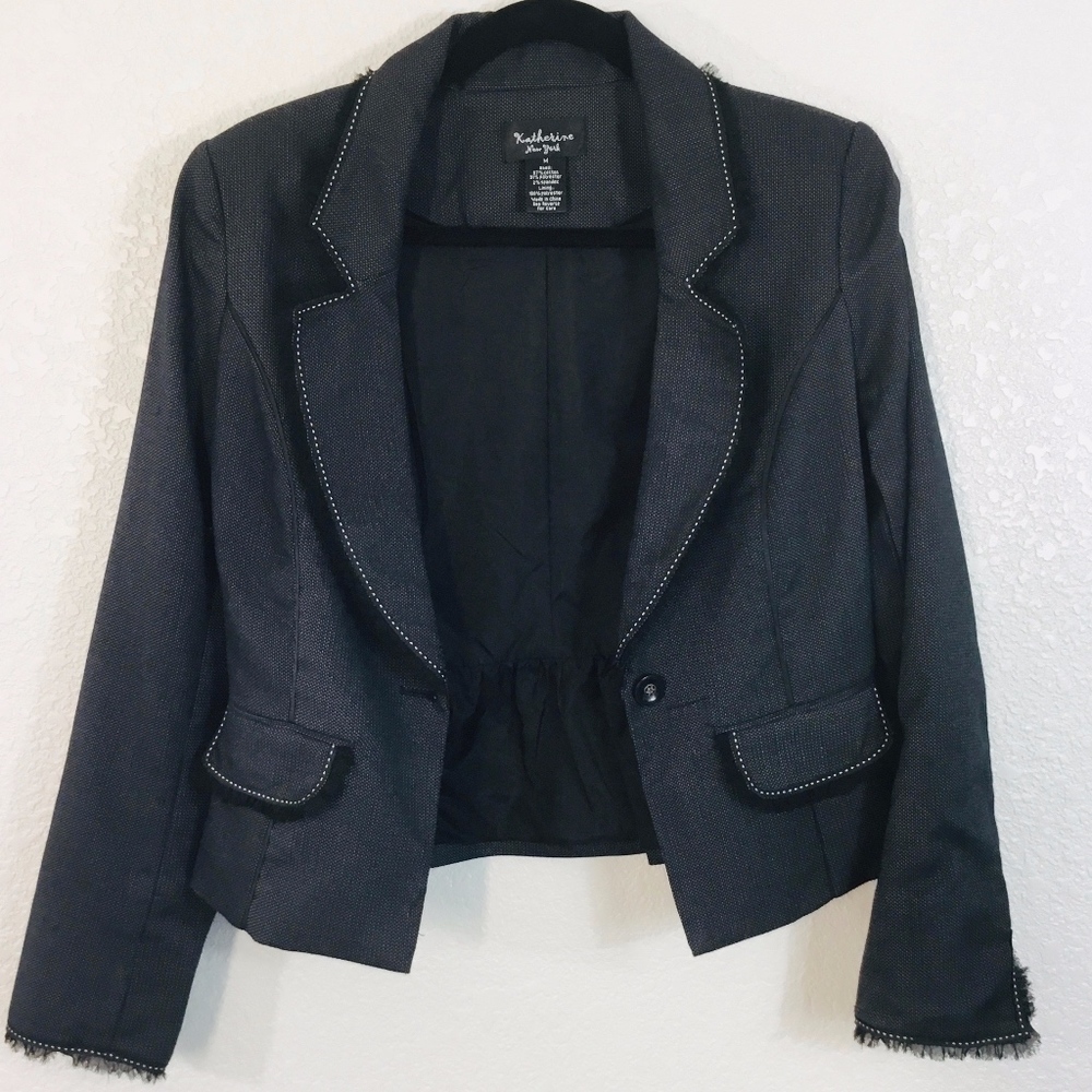 Katherine New York black & white blazer sz M